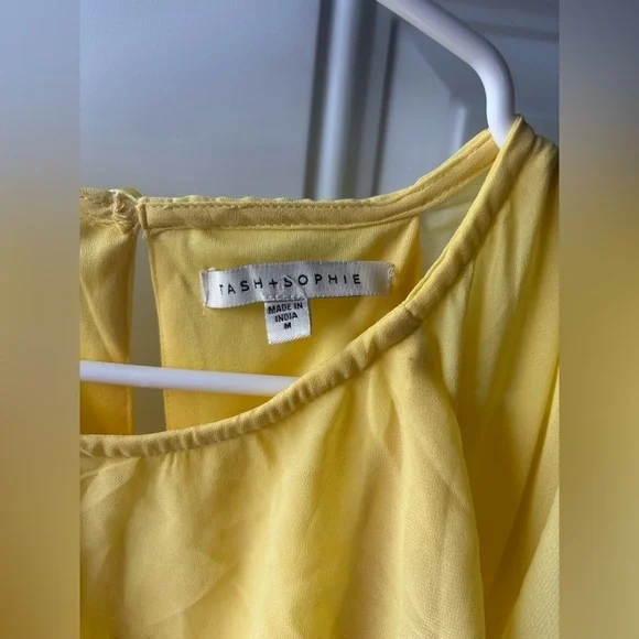 Tash Sophie Ruffle Tiered Mini Dress Originally $80 Size M Yellow Dress - Picture 3 of 5